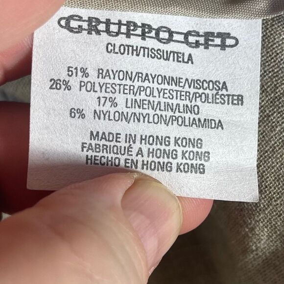 Emanuel Ungaro Tan Three Button Long Blazer Jacket Sz 4 - Picture 6 of 7